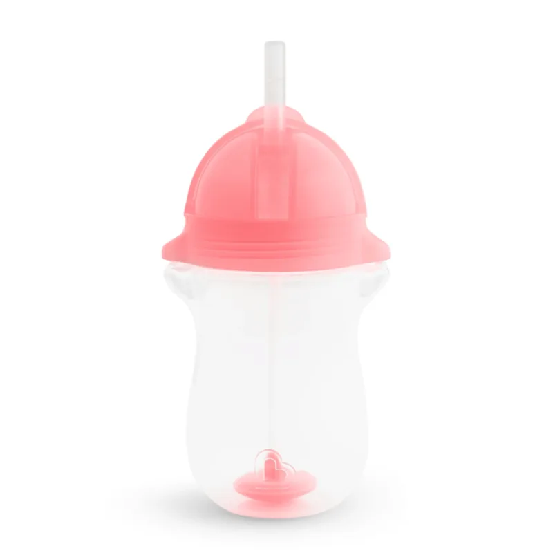 Munchkin Tip&Sip, cană cu pai, roz, 296 ml — preț și oferte