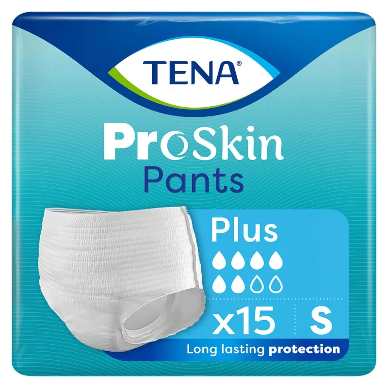 Tena Pants ProSkin, chiloți absorbanți, mărimea S, 65-85 cm, Plus, 15 bucăți — preț și oferte