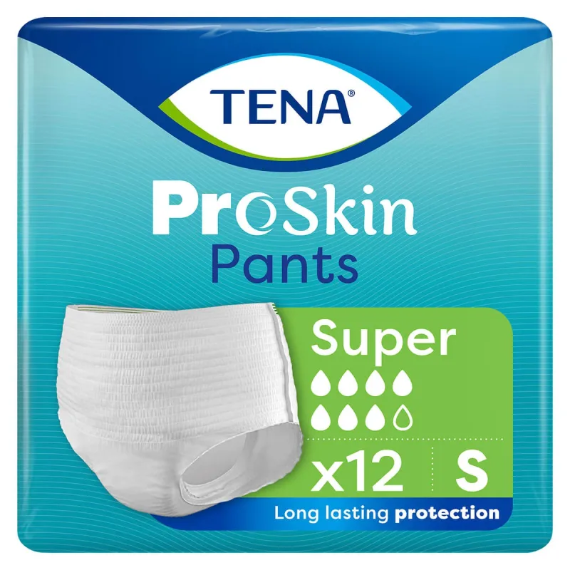 Tena Pants ProSkin, chiloți absorbanți, mărimea S, 65-85 cm, Super, 12 bucăți — preț și oferte
