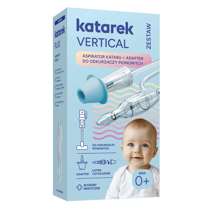 Kit Katarek Vertical, aspirator nazal + adaptor pentru aspirator vertical, de la naștere — preț și oferte