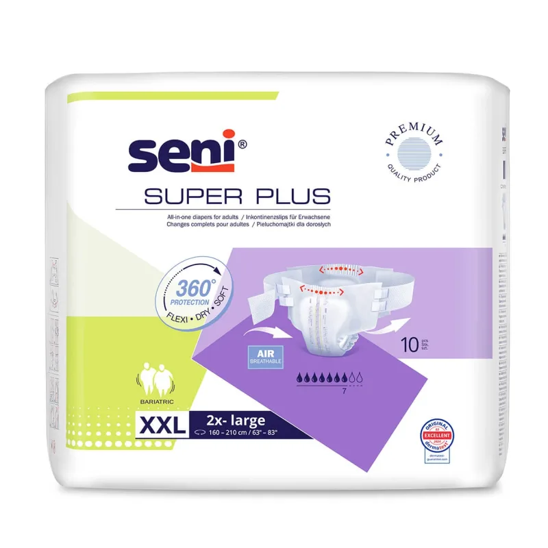 Seni Super Plus, scutece, 2X-Large, 160-210 cm, 10 buc — preț și oferte