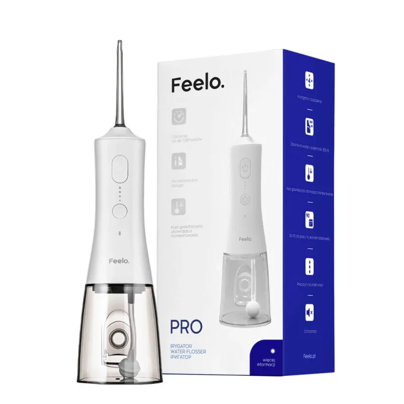 Feelo Pro, irigator dentar, fără fir, alb — preț și oferte
