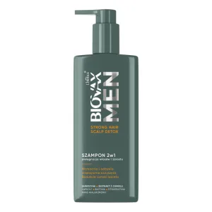 Biovax Men Strong Hair & Scalp Detox, șampon 2 în 1 pentru păr și barbă, 200 ml