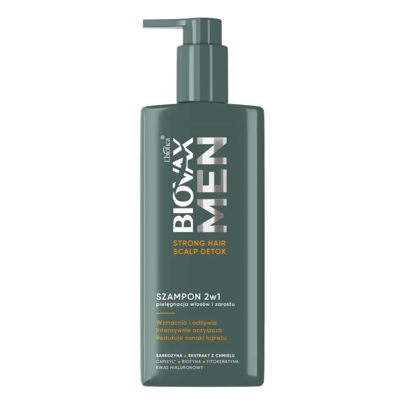 Biovax Men Strong Hair & Scalp Detox, șampon 2 în 1 pentru păr și barbă, 200 ml — preț și oferte