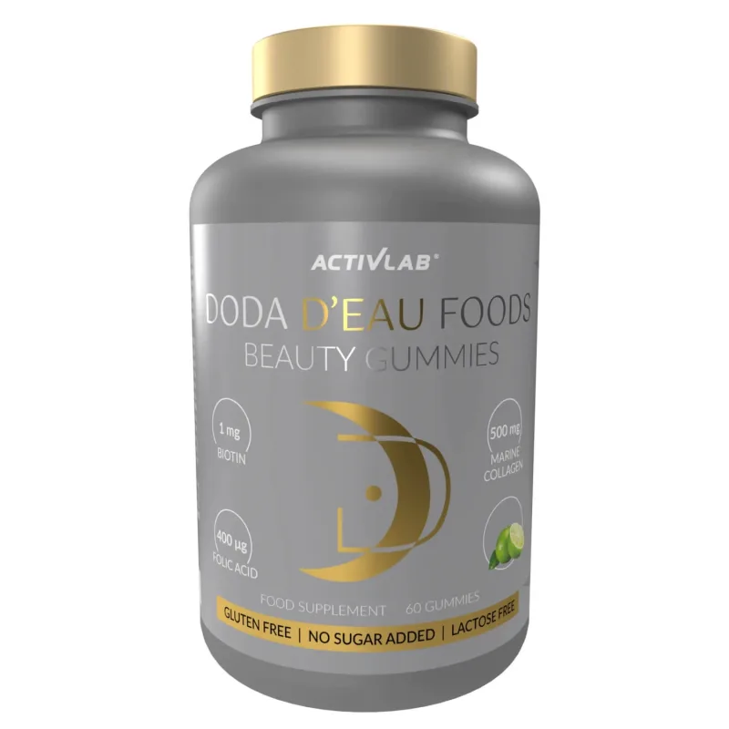 AcivLab Doda D'Eau Foods BeautyGummies, boabe de jeleu, aromă de lămâie și limetă, 60 bucăți Activlab — preț și oferte