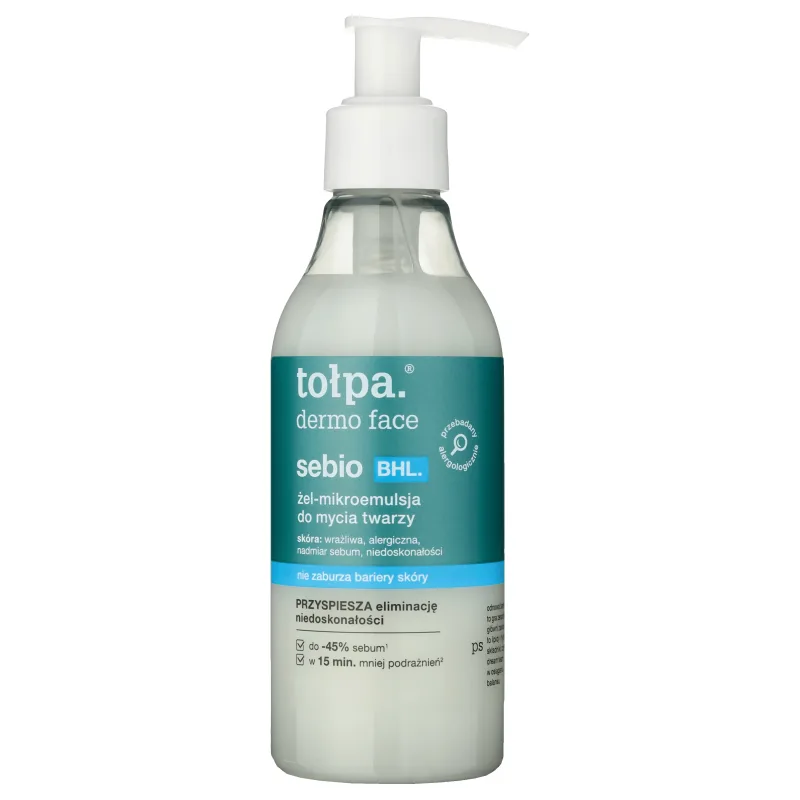 Tolpa Dermo Face Sebio BHL, Gel-microemulsie pentru curățarea feței, 195 ml — preț și oferte
