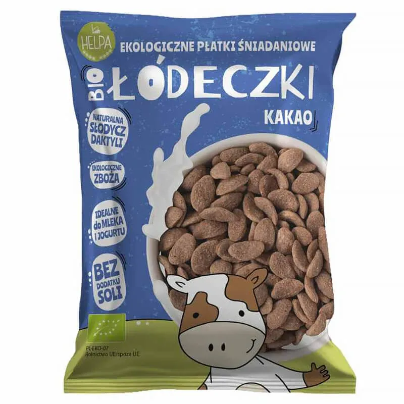 Helpa Bio Cacao Boats, cereale organice pentru micul dejun, 260 g — preț și oferte