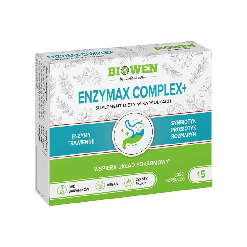 Biowen EnzyMax Complex+, enzime digestive, 15 capsule — preț și oferte