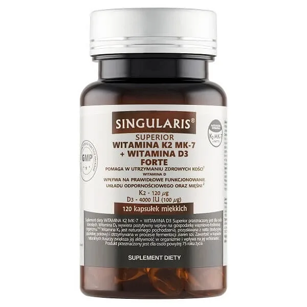 Singularis Superior Vitamina K2 MK7 + Vitamina D3 Forte, 120 capsule — preț și oferte