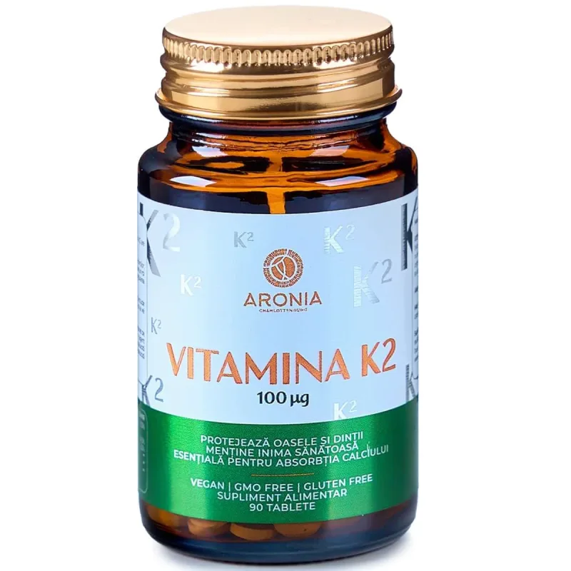 Vitamina K2, 100μg MK7, 90 tablete, Aronia Charlottenburg — preț și oferte