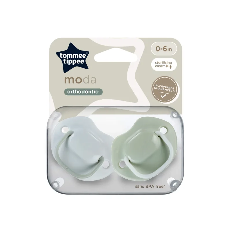 Suzete ortodontice Moda, 0-6 luni, 2 bucati, Albstru/Verde, Tommee Tippee — preț și oferte