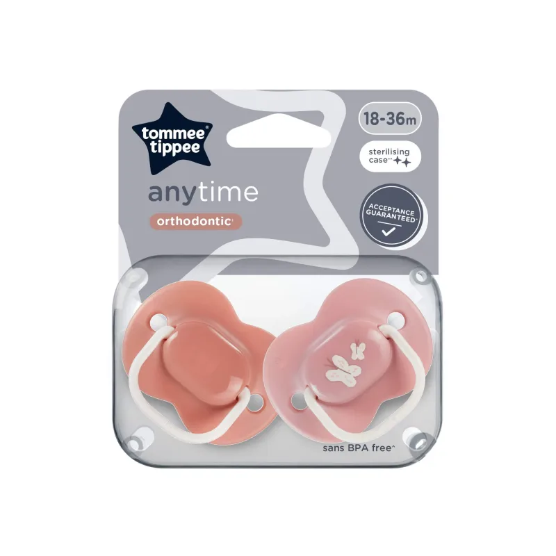 Suzete ortodontice Anytime, 18-36 luni, 2 bucati, Fluturas, Tommee Tippee — preț și oferte