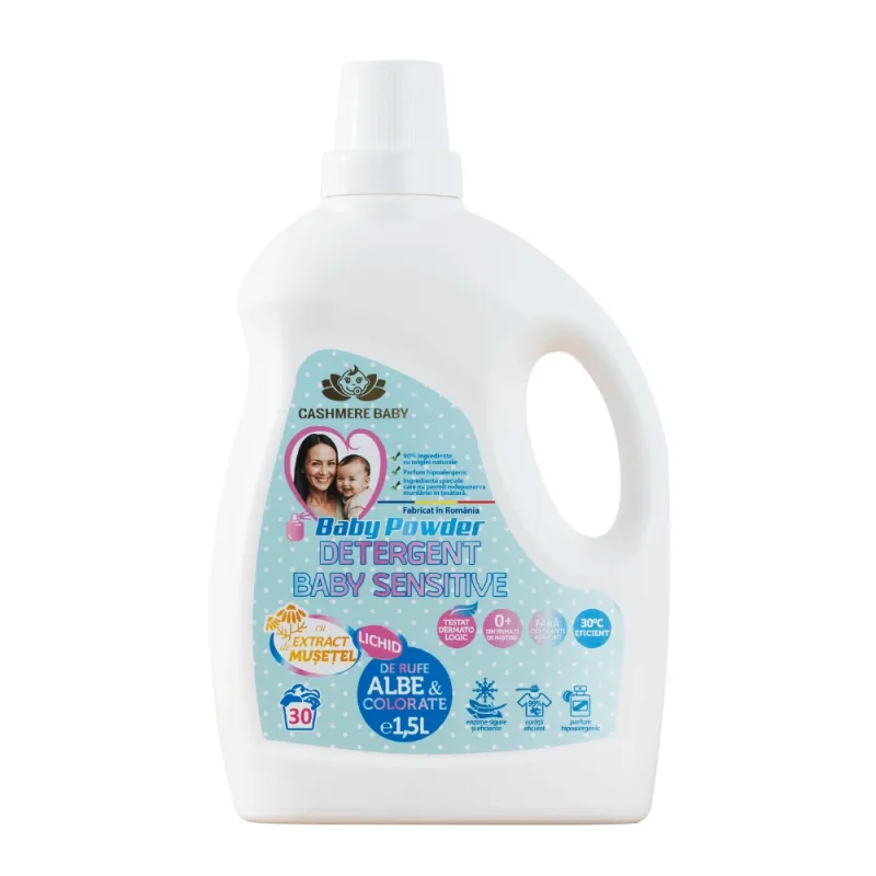 Detergent rufe albe si colorate Sensitive Baby Powder, 1.5 litri, Cashmere Aroma — preț și oferte