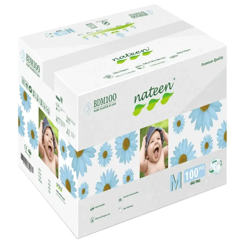 Scutece hipoalergenice Flex&Fit Premium, Medium, Nr. 3, 4-9 kg, 100 bucati, Nateen — preț și oferte