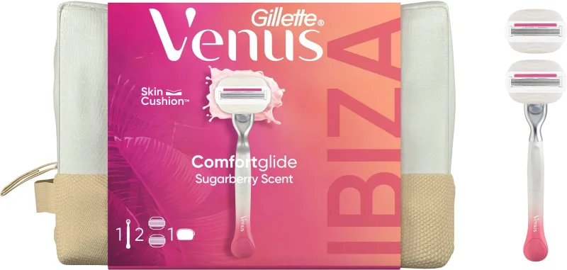 Geantă cadou pentru femei Gillette Venus Comfortglide Festival: aparat de ras + 2 capete + geantă de toaletă — preț și oferte