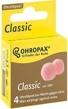 Ohropax Classic Wax Ear Inserts, de unică folosință, în cutie de 4 — preț și oferte