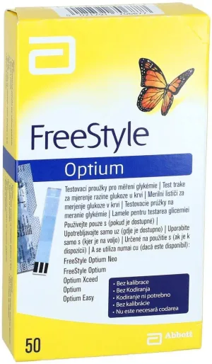 Abbott FreeStyle Optium Benzi de test 50 buc