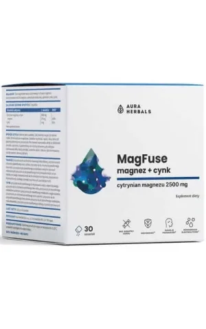 MagFuse - magneziu + zinc - pliculețe 30 buc Aura Herbals