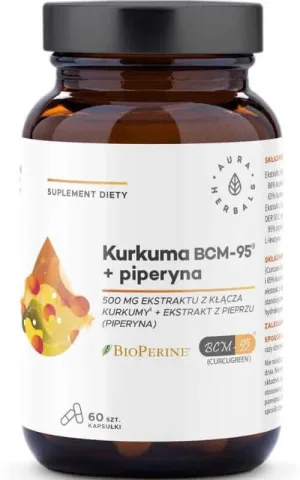 Turmeric 500 mg BCM-95 + piperină 60 capsule Aura Herbals
