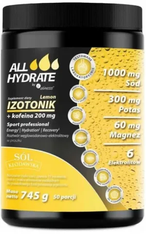 Isotonic Lămâie + Cafeină 745g ALLHydrate