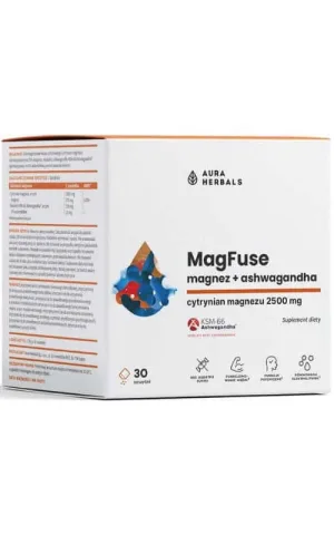 MagFuse - magneziu + ashwagandha - pliculețe 30 buc Aura Herbals