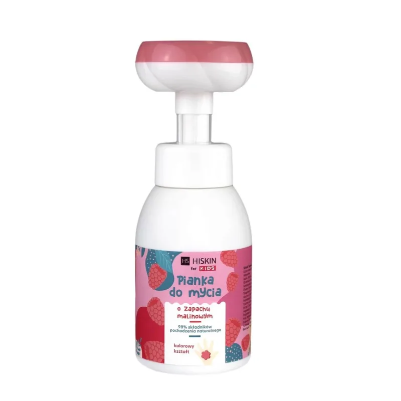 HiSkin For Kids, spumă de spălare pentru mâini și corp, zmeură, 300 ml — preț și oferte