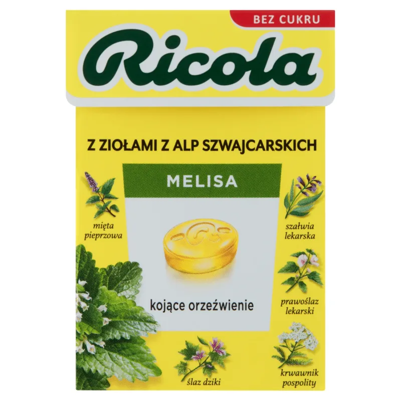 Ricola Melissa, bomboane elvețiene pe bază de plante, fără zahăr, 27.5 g — preț și oferte
