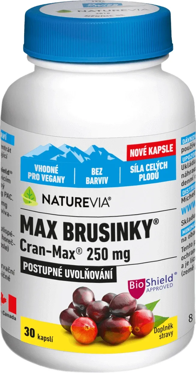 NatureVia MAX BRUSNICE Cran-Max 250 mg 30 capsule — preț și oferte