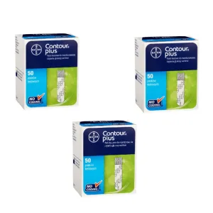 Benzi de testare pentru glucometru Contour Plus, 150 bucăți, Bayer