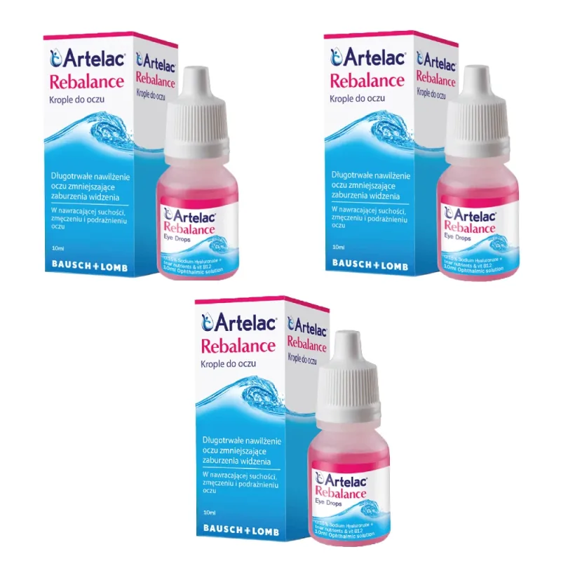 Artelac Rebalance, picături pentru ochi, 3 x 10 ml BAUSCH & LOMB — preț și oferte