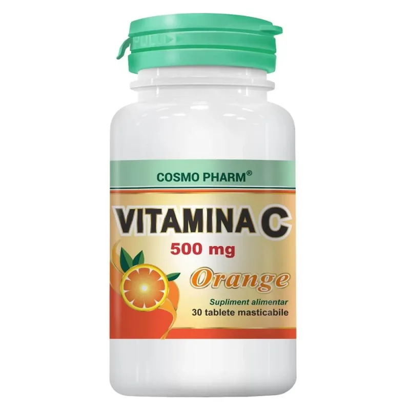 Vitamina C 500mg Orange, 30 tablete masticabile, Cosmopharm — preț și oferte