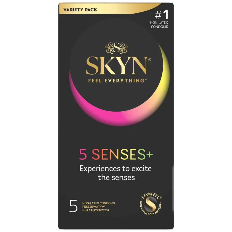 Unimil Skyn 5 Senses+, prezervative fără latex, 5 bucăți — preț și oferte