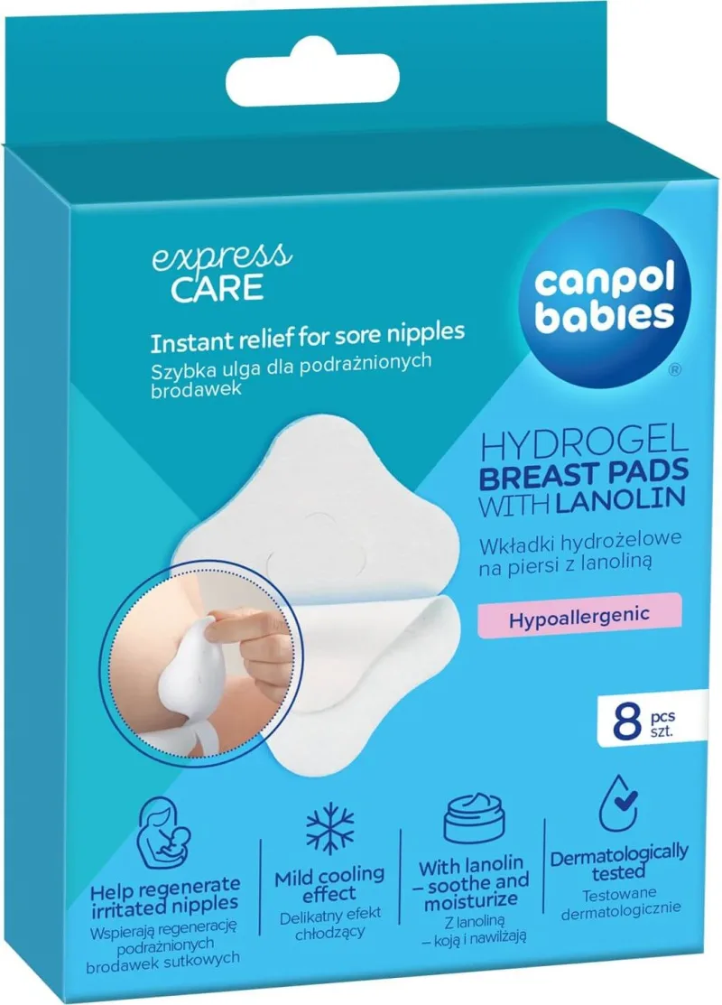 Tampoane de sân vindecătoare din hidrogel cu lanolină pentru copii Canpol 8 buc CANPOL BABIES — preț și oferte