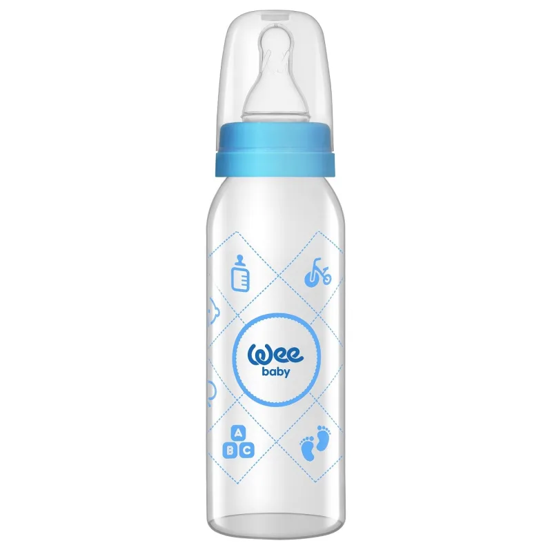 Biberon sticla 250ml cu tetina silicon rotunda - cod 876, Wee Baby — preț și oferte