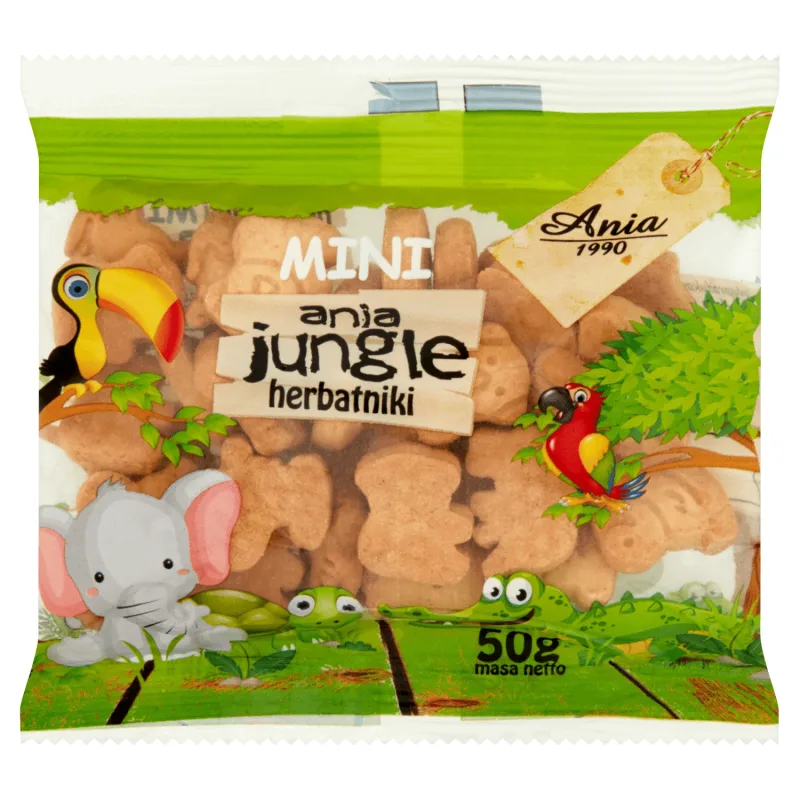 Ania Jungle Mini biscuiți, fără zahăr adăugat, 50 g — preț și oferte