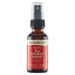 Dr. Mercola Methyl B12 Energy Booster, spray, aromă de mure, 29 ml