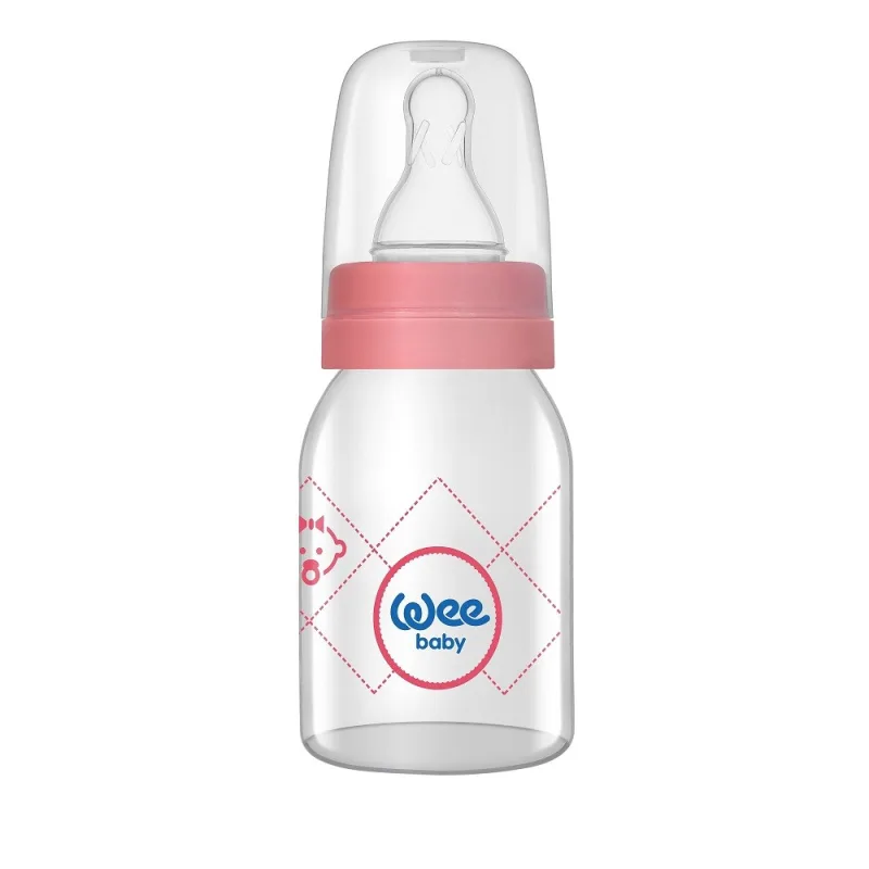 Biberon sticla 125 ml cu tetina silicon rotunda - cod 877, Wee Baby — preț și oferte