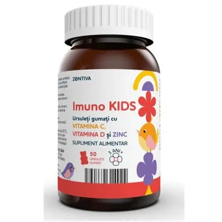 Ursuleti gumati cu vitaminele C, D si zinc Imuno Kids, 50 ursuleti, Sicovit ZENTIVA — preț și oferte