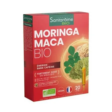 Moringa Maca Bio, 20 fiole x 10 ml, Santarome — preț și oferte