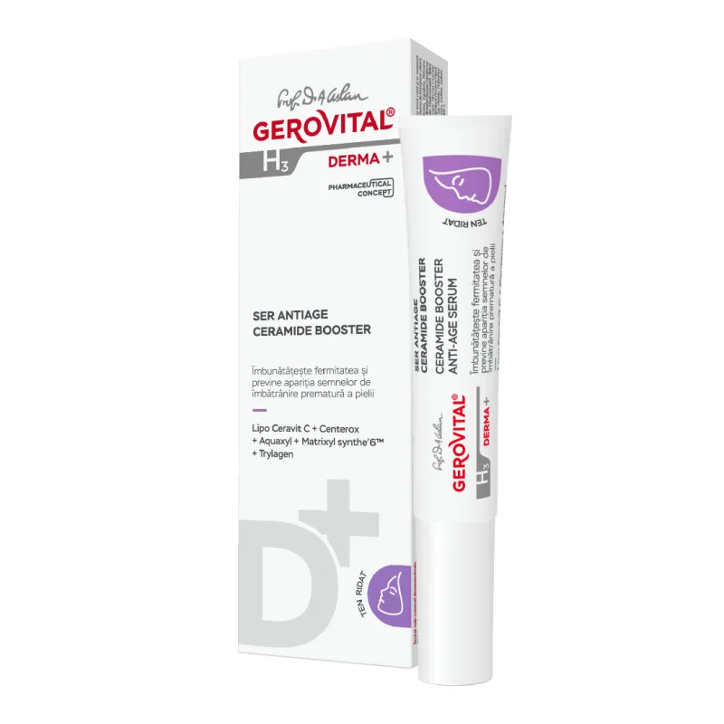 Ser antirid cu Ceramide Booster H3 Derma+, 15 ml, Gerovital FARMEC — preț și oferte