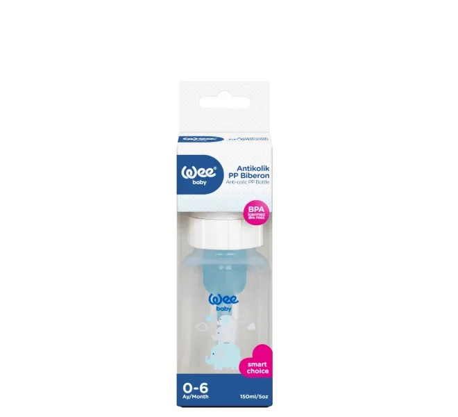 WEE BABY Biberon 150ml din PP cu desen si tetina anti-colici nr.1 -294 — preț și oferte