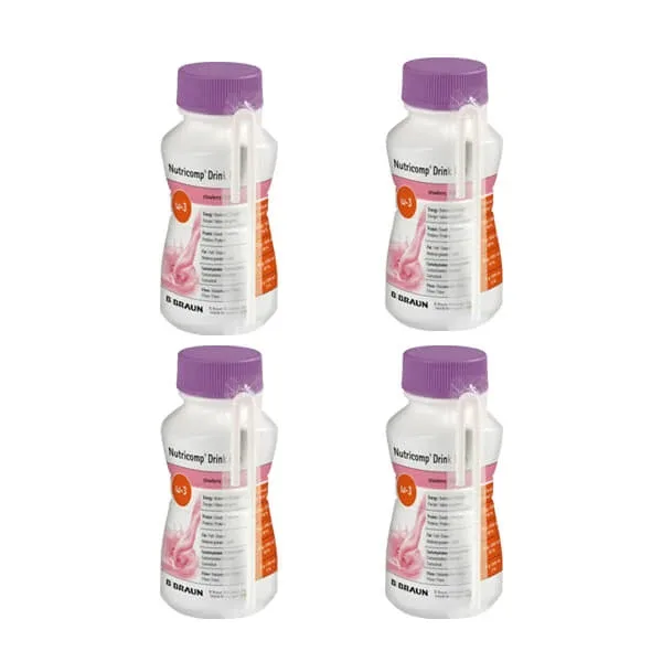 Nutricomp Drink Plus, preparat nutritiv, aromă de căpșuni, 4 x 200 ml — preț și oferte