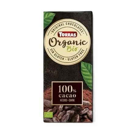 Ciocolata ecologica neagra cu 100% cacao, 100 g, Torras — preț și oferte