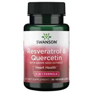 Swanson Resveratrol și quercetină cu extract de semințe de struguri, resveratrol și quercetină, 30 capsule