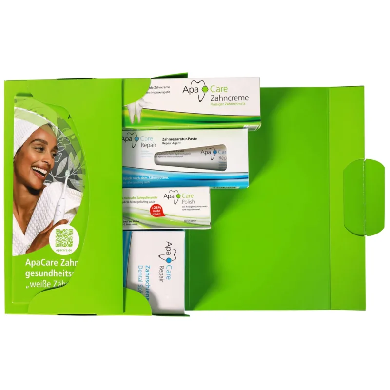 Set profilaxie ApaCare, pastă de dinți remineralizantă, 75 ml + gel remineralizant, 30 ml + pastă de dinți de lustruire, 25 ml + atelă dentară, 1 buc — preț și oferte