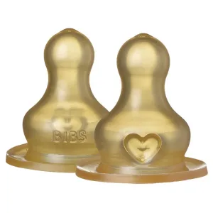 Bibs, tetină pentru biberon, cauciuc, rotundă, debit mediu, de la naștere, 2 bucăți
