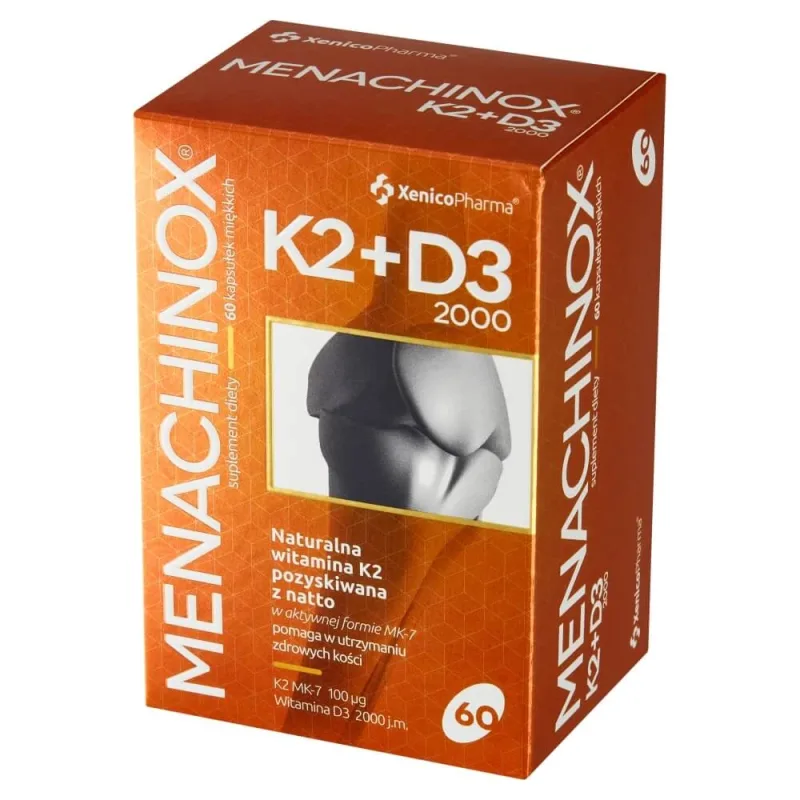 Menachinox K2 + D3 2000, 60 capsule moi — preț și oferte