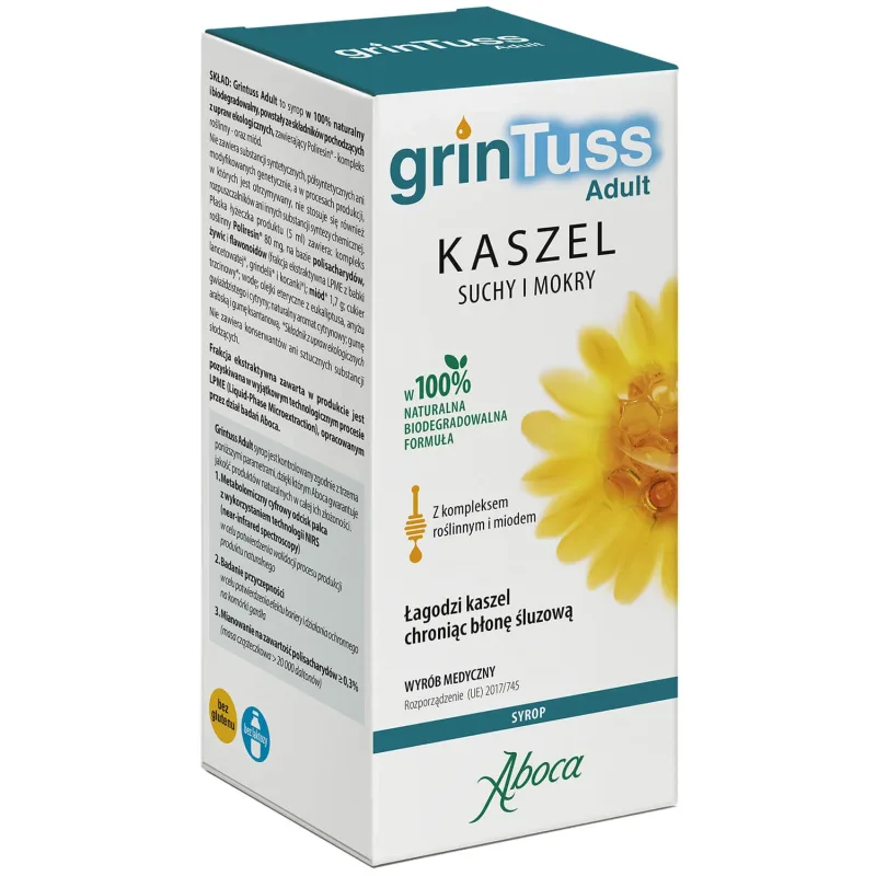 GrinTuss Adult, tuse uscată și umedă, sirop pentru copii peste 12 ani și adulți, 180 g ABOCA — preț și oferte