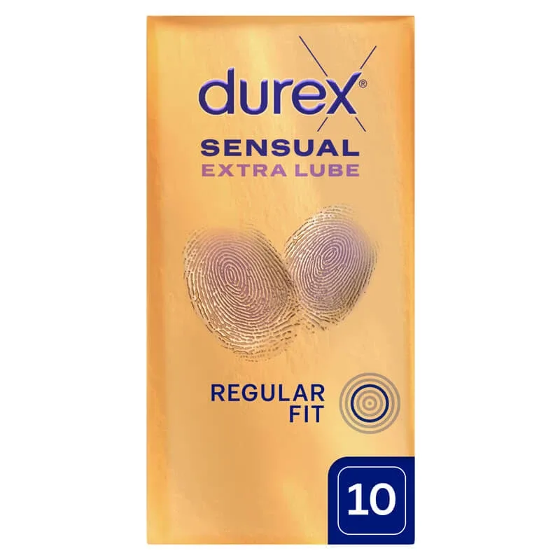 Durex Sensual Extra Lube, prezervative umezite suplimentar, 10 bucăți — preț și oferte