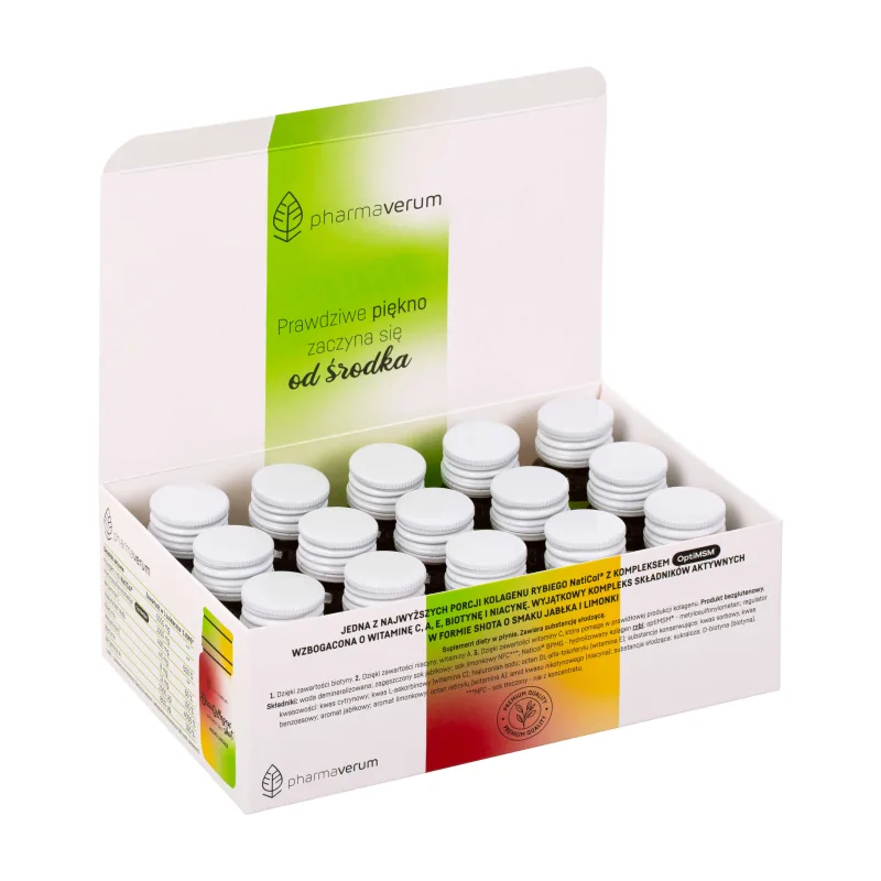 Beautyllagen Shot, aromă de mere și lime, 30 ml x 15 unități PharmaVerum — preț și oferte